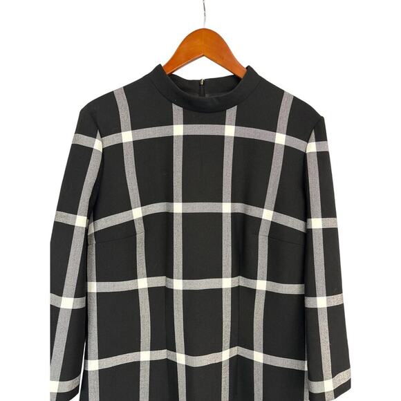 Women’s BOSS by HUGO BOSS Size 10 Black & White Plaid Knit Dress - Picture 1 of 5